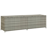 Outdoor Storage Cabinet, 79 Inch Light Gray Poly Rattan and Metal