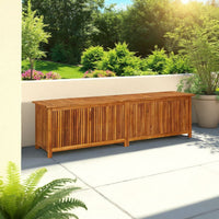 Misty Outdoor Storage Box, 79 Inch Natural Brown Solid Acacia Wood -BM326284