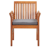 Kim Outdoor Set of 2, Geay Seat Armchair, Brown Acacia Wood -BM326285
