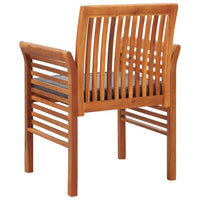 Kim Outdoor Set of 2, Geay Seat Armchair, Brown Acacia Wood -BM326285