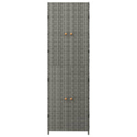 Outdoor Garden 71 Inch Tall Storage Cabinet, 2 Doors, Gray Rattan -BM326298