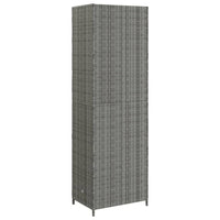 Outdoor Garden 71 Inch Tall Storage Cabinet, 2 Doors, Gray Rattan -BM326298