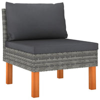Feno 2pc Outdoor Modular Loveseat Sofa, Dark Gray Fabric, Poly Rattan -BM326327