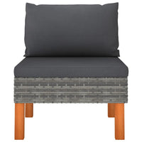 Feno 2pc Outdoor Modular Loveseat Sofa, Dark Gray Fabric, Poly Rattan -BM326327