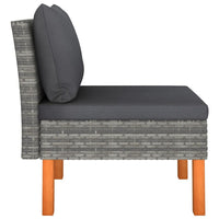 Feno 2pc Outdoor Modular Loveseat Sofa, Dark Gray Fabric, Poly Rattan -BM326327