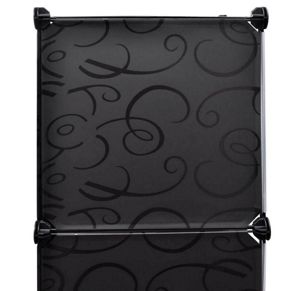 Modular Cabinet, 8 Storage n Hanging Compartments, Black White 59 Inch -BM326330