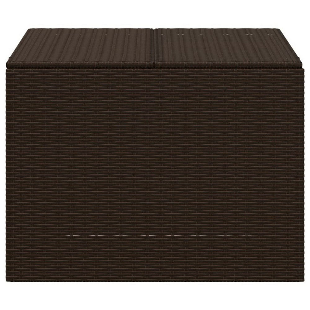Outdoor Garden Storage Box, Removable Bag, Brown Poly Rattan Woven -BM326340