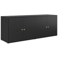 Elix Outdoor Storage Cabinet Chest, 78 Inch Wide Black Rattan, Brown