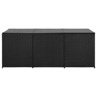 Outdoor Storage Box with Gas Lift, 71 Inch Rectangular, Black Rattan -BM326371