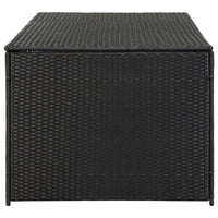 Outdoor Storage Box with Gas Lift, 71 Inch Rectangular, Black Rattan -BM326371