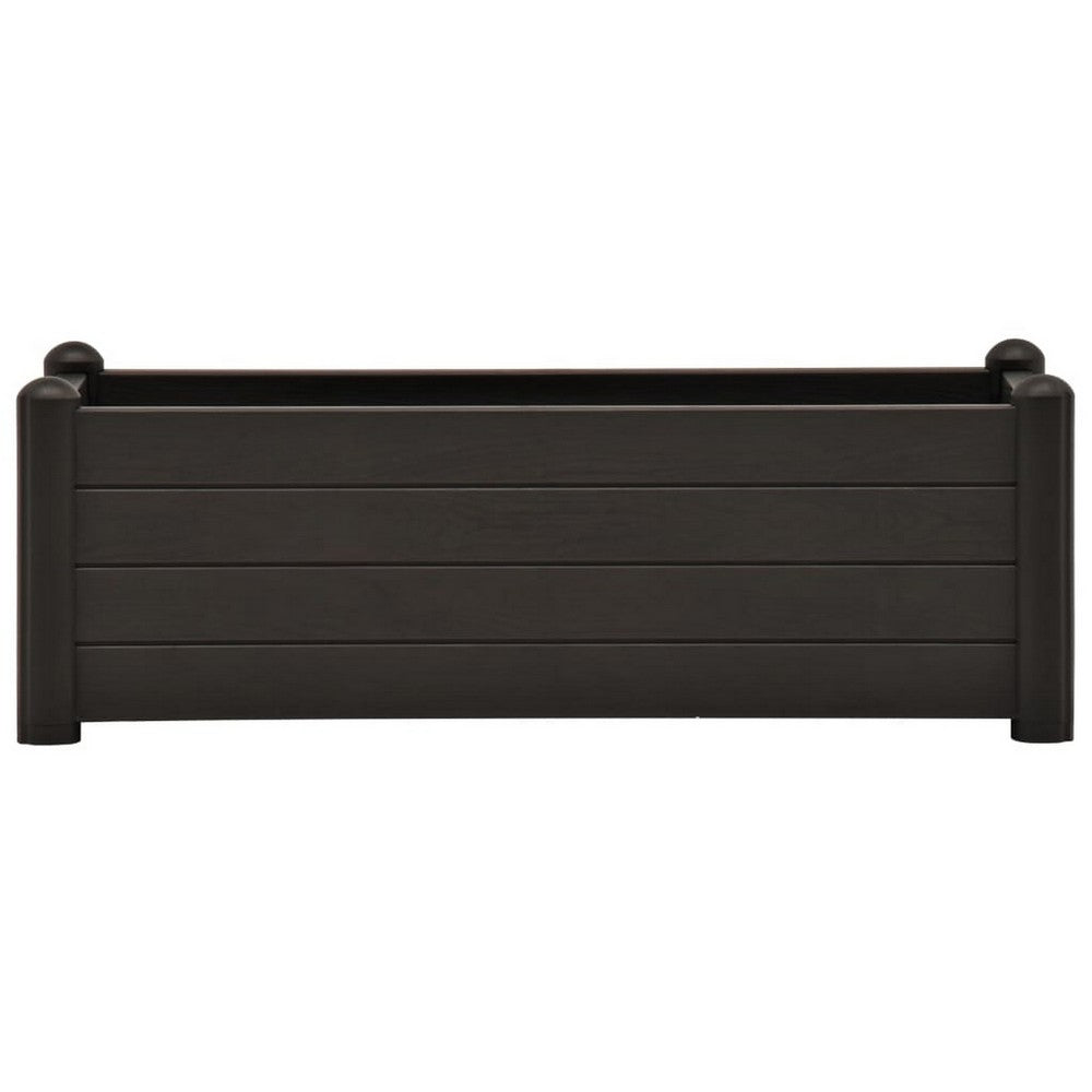 Outdoor Raised Flower Bed with Drainage, 39 Inch Gray Polypropylene -BM326372