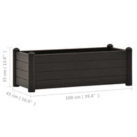Outdoor Raised Flower Bed with Drainage, 39 Inch Gray Polypropylene -BM326372