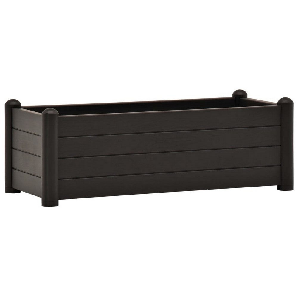 Outdoor Raised Flower Bed with Drainage, 39 Inch Gray Polypropylene
