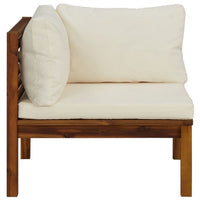 Lina 2pc Outdoor Modular Loveseat, Acacia Wood, Cream White Cushions -BM326376