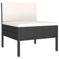 Doja 3pc Outdoor Loveseat and Coffee Table Set, Black Rattan, White -BM326404