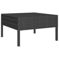 Doja 3pc Outdoor Loveseat and Coffee Table Set, Black Rattan, White -BM326404
