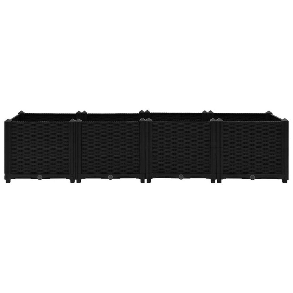 Outdoor Garden Raised Flower Bed, 63 x 16 Black Polypropylene Frame -BM326448