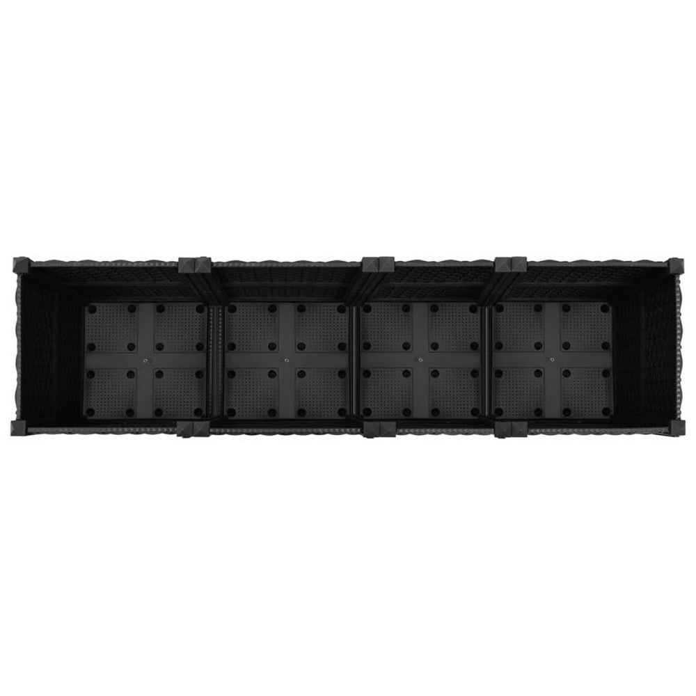 Outdoor Garden Raised Flower Bed, 63 x 16 Black Polypropylene Frame -BM326448