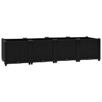 Outdoor Garden Raised Flower Bed, 63 x 16 Black Polypropylene Frame