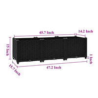 Outdoor Garden Raised Flower Bed, 63 x 16 Black Polypropylene Frame -BM326448