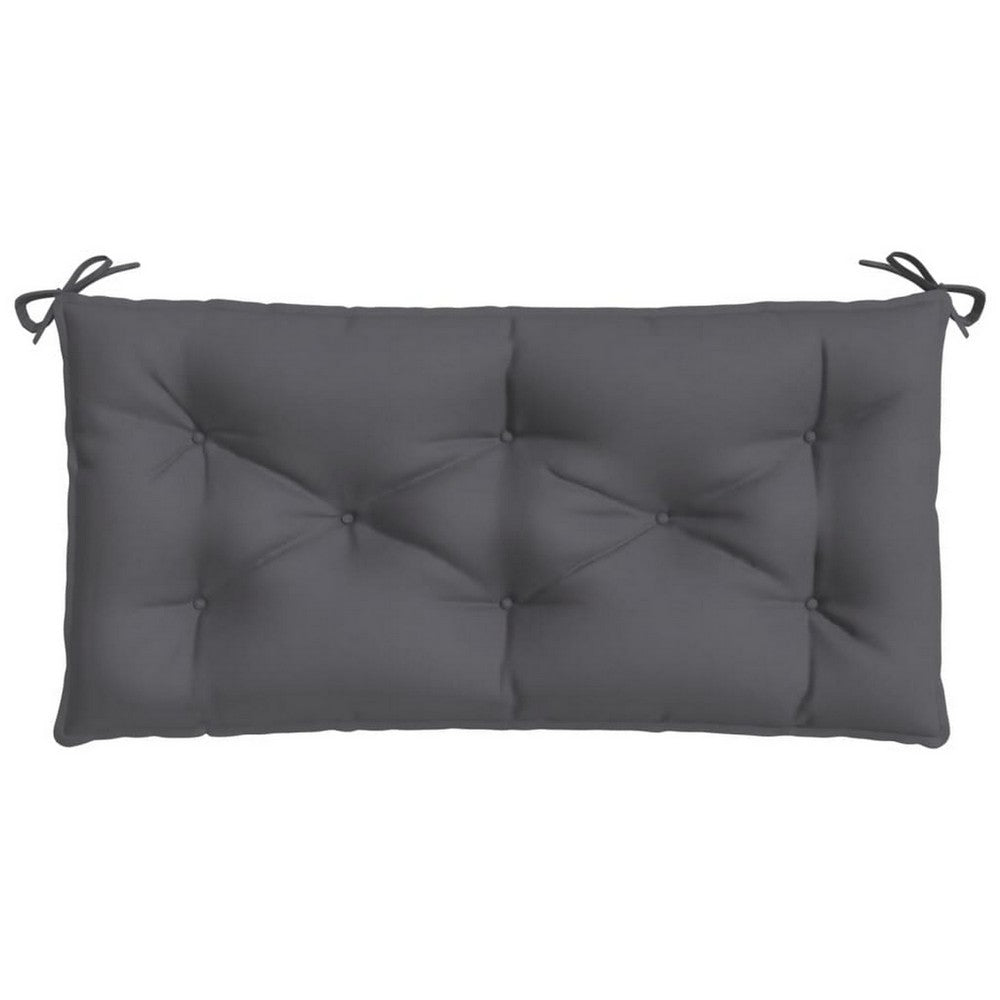 Claire Outdoor Cushion for Bench Set of 2, Dark Gray Fabric, 39 Inch -BM326449