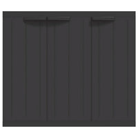 Reina Outdoor Storage Cabinet with Shelf, Black Polypropylene, 38 Inch -BM326454