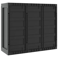 Reina Outdoor Storage Cabinet with Shelf, Black Polypropylene, 38 Inch -BM326454