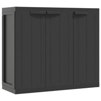 Reina Outdoor Storage Cabinet with Shelf, Black Polypropylene, 38 Inch