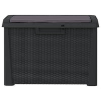 Reina Outdoor Storage Box, Cushion Seat, Dark Gray Polypropylene -BM326455