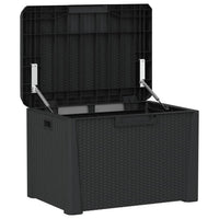 Reina Outdoor Storage Box, Cushion Seat, Dark Gray Polypropylene -BM326455