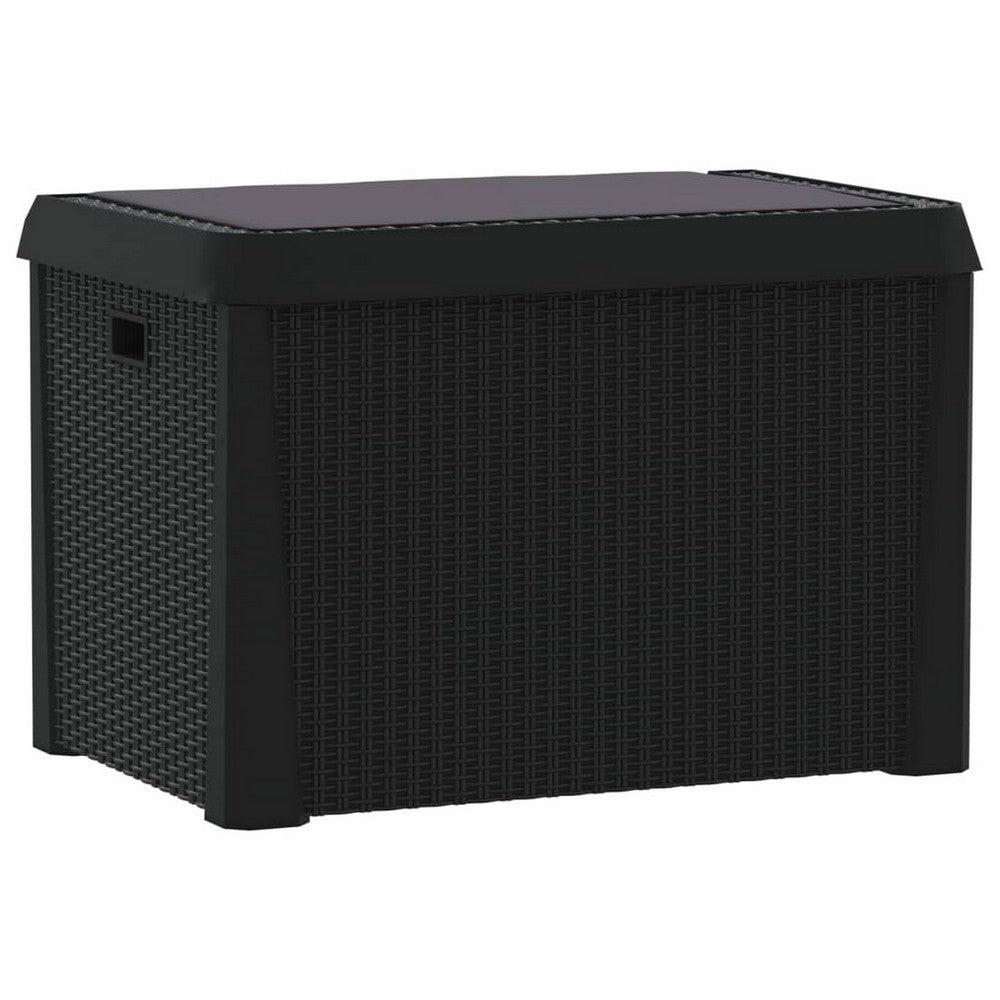 Reina Outdoor Storage Box, Cushion Seat, Dark Gray Polypropylene -BM326455