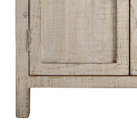 Lia Small Accent Cabinet, 2 Door, Drawer, Antique Style Whitewash Wood -BM326523