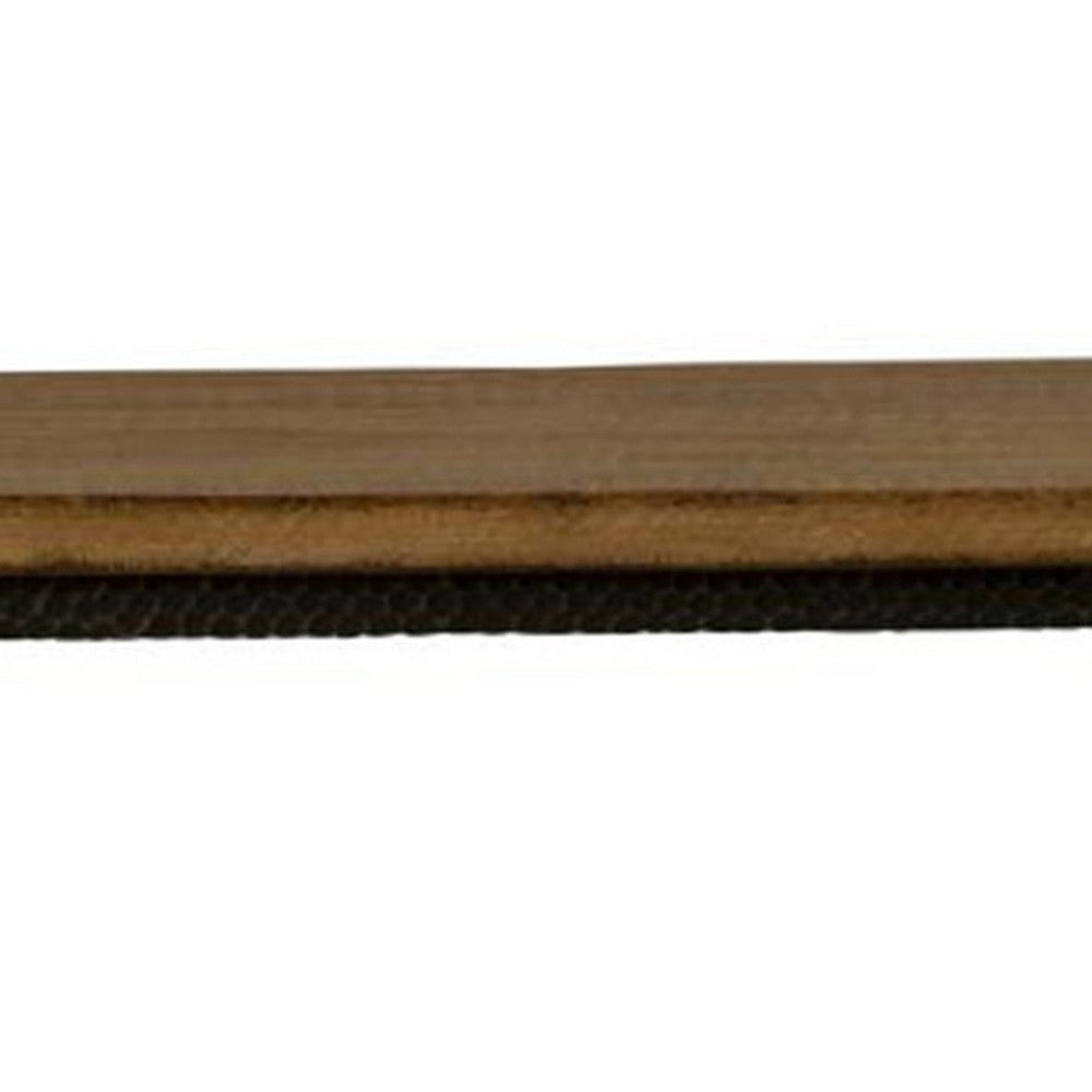 Lemy Sofa Console Table, 62 Inch Rectangular Brown Top, Black Frame -BM326526