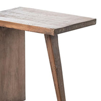 Leno End Table, 21 Inch Rectangular Rustic Natural Brown Pine Wood -BM326538
