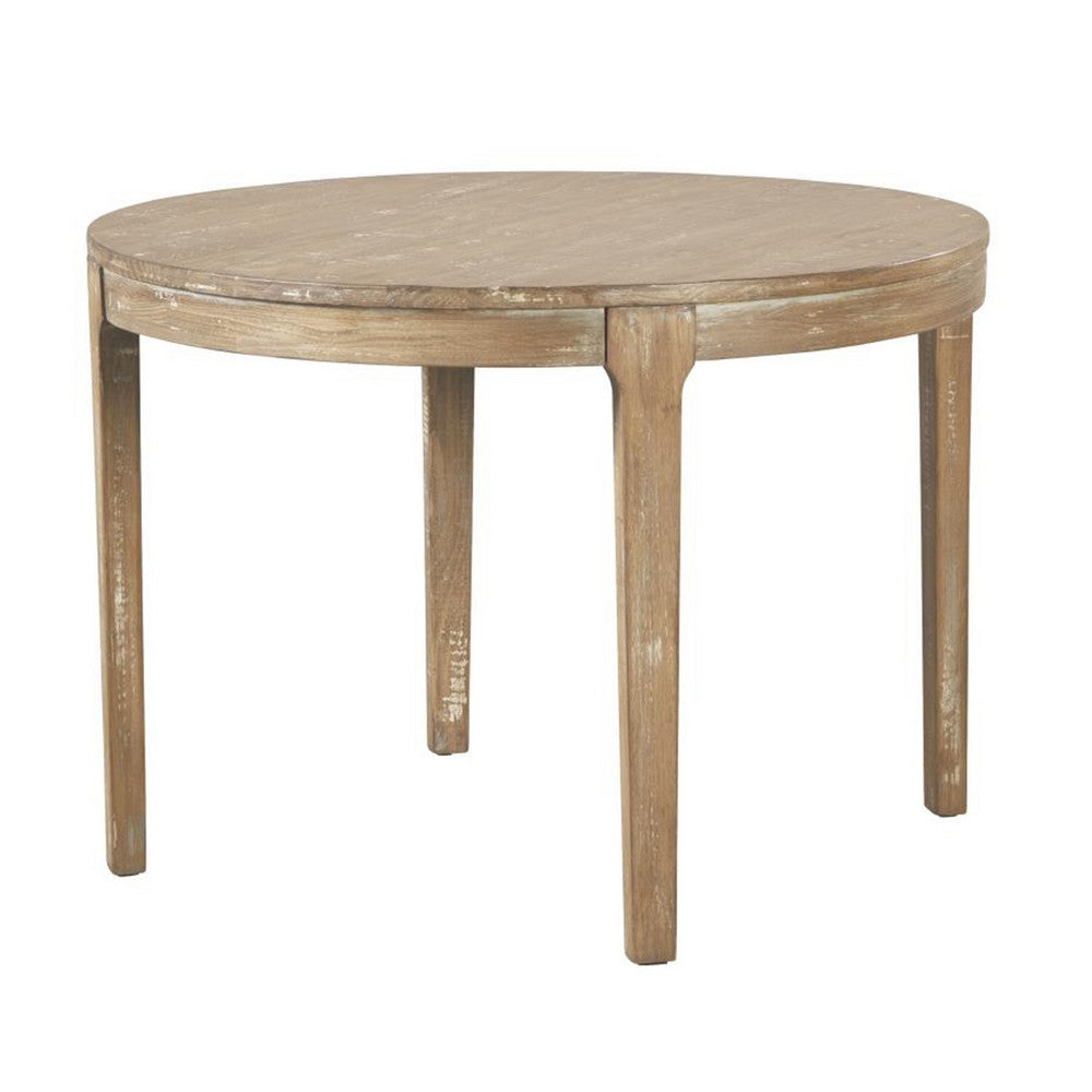 Tuley Dining Table, Tapered Legs, Pine Wood, Gray, 42 Inch Round Top -BM326633