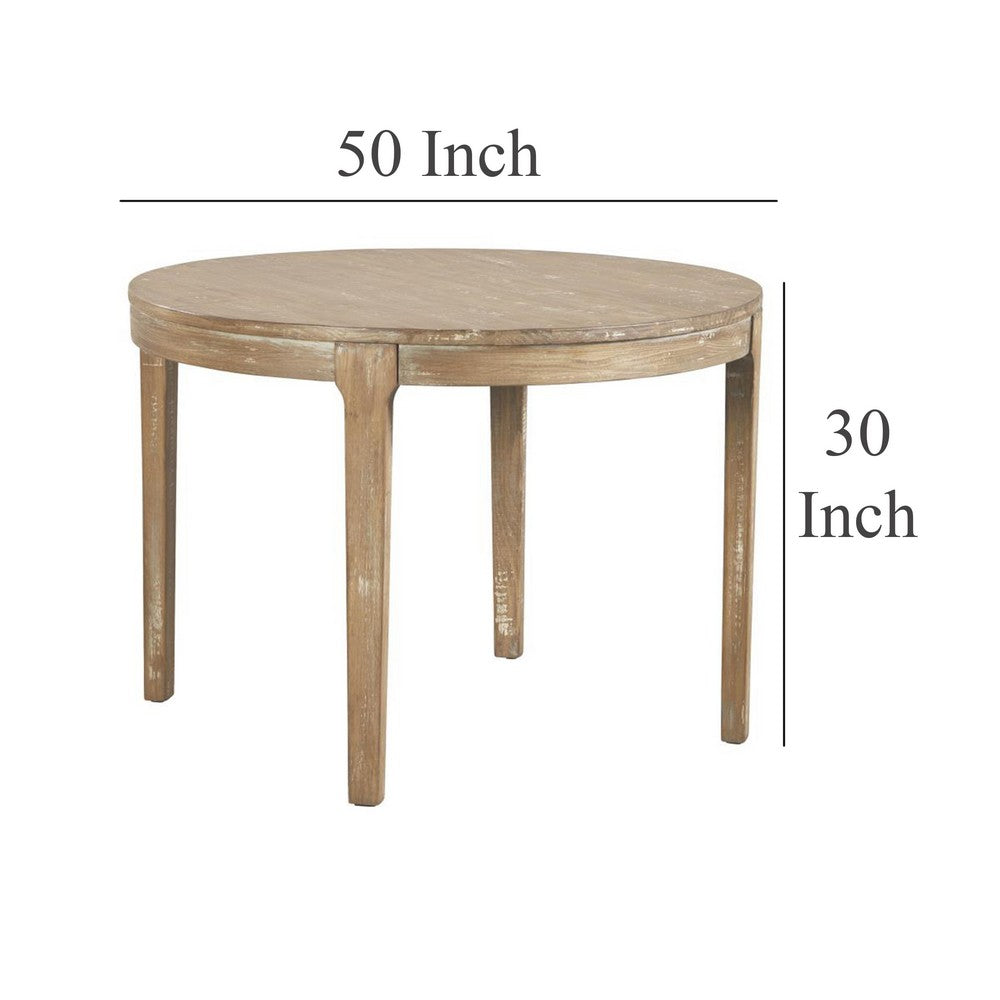 Tuley Dining Table, Tapered Legs, Pine Wood, Gray, 42 Inch Round Top -BM326633