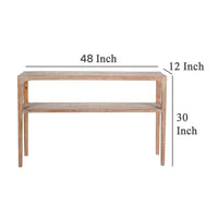 Tuley Sofa Console Table, Storage Shelf, Pine Wood, Gray, 48 Inch -BM326639