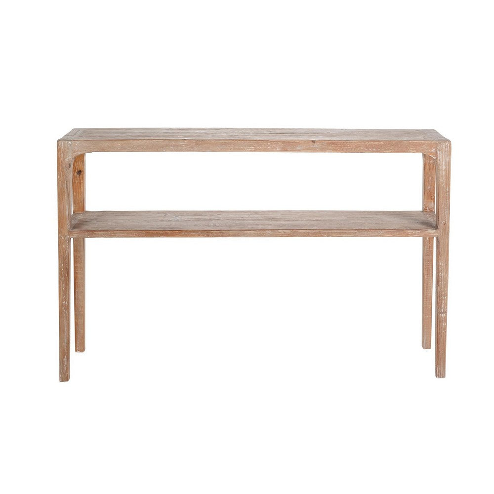 Tuley Sofa Console Table, Storage Shelf, Pine Wood, Gray, 48 Inch -BM326639