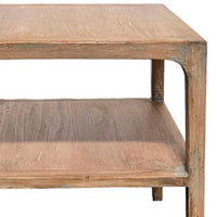 Tuley Corner End Table, Storage Shelf, Gray Pine Wood, 22in Square -BM326640