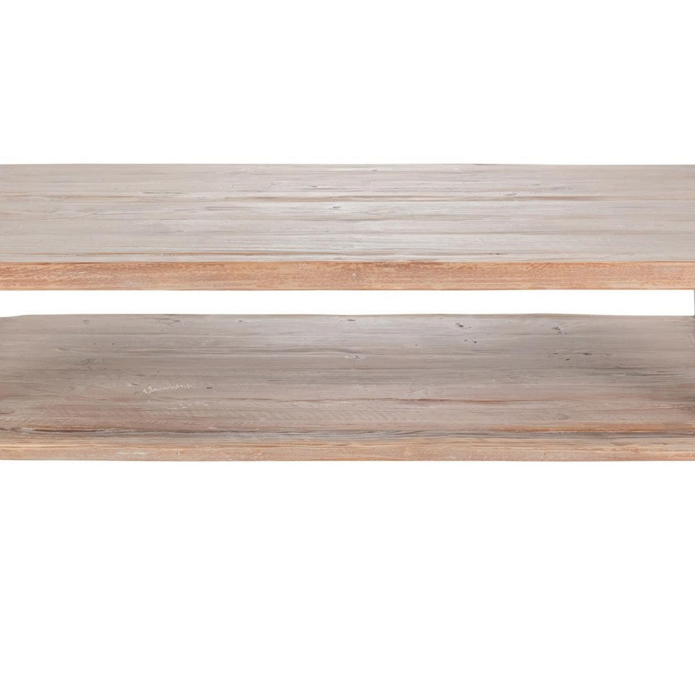 Tuley Coffee Table, Storage Shelf, Reclaimed Pine Wood, Gray, 48 Inch -BM326642