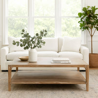 Tuley Coffee Table, Storage Shelf, Reclaimed Pine Wood, Gray, 48 Inch -BM326642