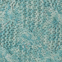 Trail Pouf Ottoman, 20 Inch, Round, Knitted Boho Design, Teal Wool -BM327713