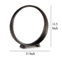 Dalie Sculpture, Round Metal Accent Tabletop Size, 12 Inch, Black -BM327754
