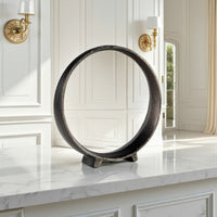 Dalie Sculpture, Round Metal Accent Tabletop Size, 12 Inch, Black -BM327754