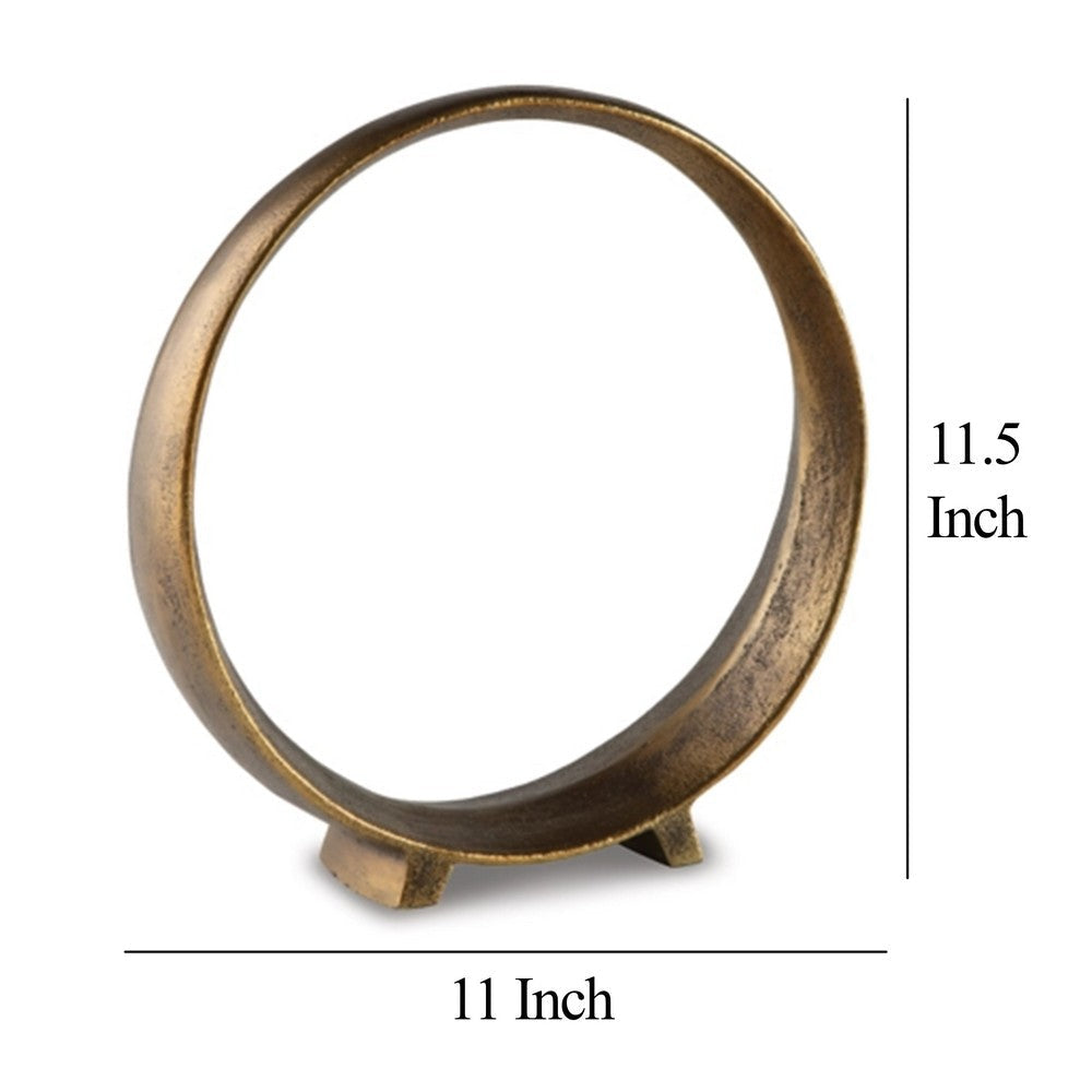 Dalie Sculpture, Round Metal Accent Tabletop Size, 12 Inch, Bronze -BM327756
