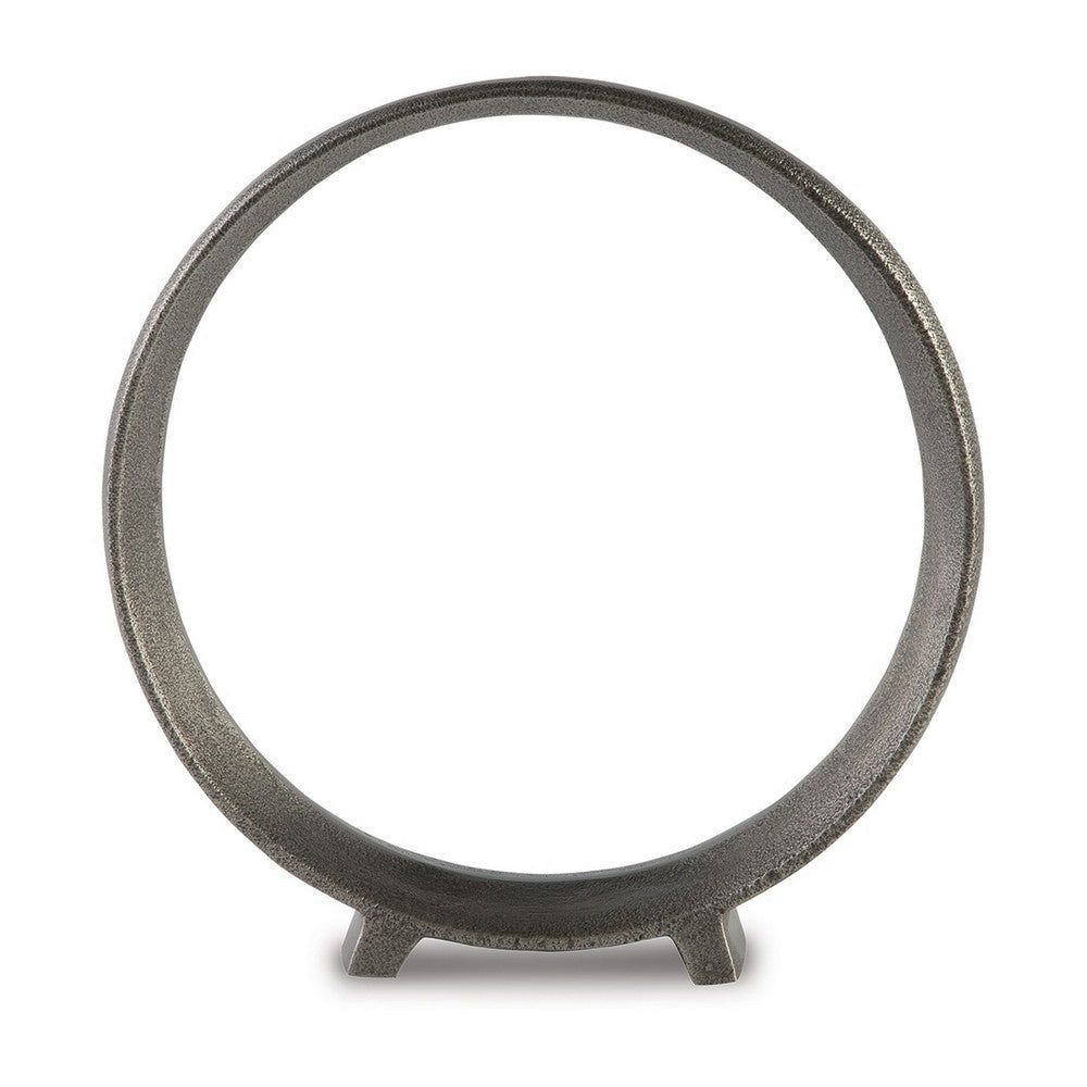 Dalie Sculpture, Round Metal Accent Tabletop Size, 12 Inch, Silver -BM327758