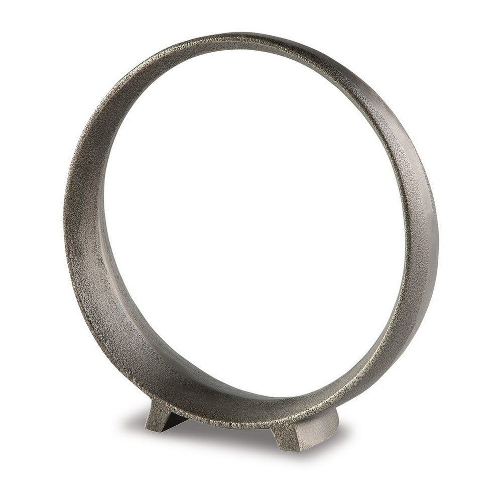 Dalie Sculpture, Round Metal Accent Tabletop Size, 12 Inch, Silver -BM327758