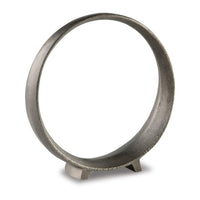 Dalie Sculpture, Round Metal Accent Tabletop Size, 12 Inch, Silver