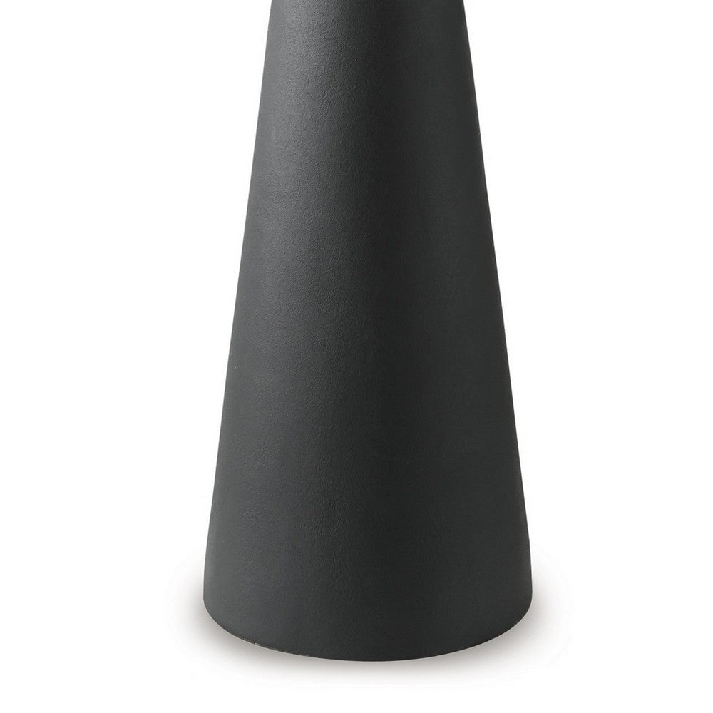 Loci Accent Vase, 40 Inch Hourglass Design, Textured Black Polyresin -BM327760