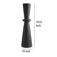 Loci Accent Vase, 40 Inch Hourglass Design, Textured Black Polyresin -BM327760